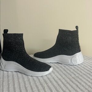 Guess Women's Black Knit High-Top Sneakers